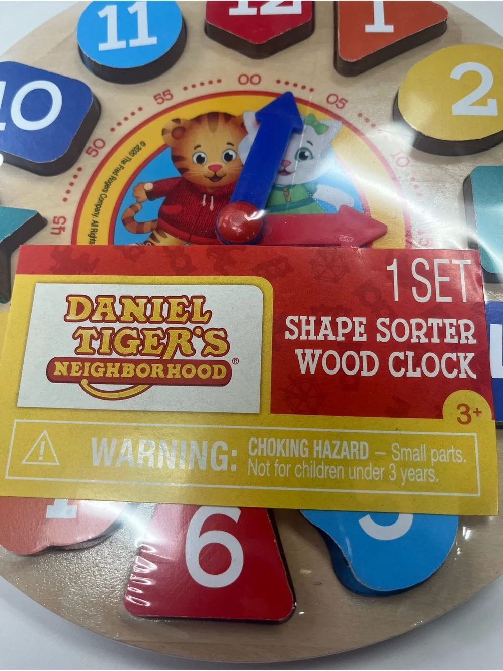 Daniel Tiger’s Neighborhood Shape Sorter Wood Clock - Multicolor